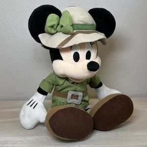 Walt Disney Parks Animal Kingdom Safari Minnie Mouse 13" Plush Stuffed‎ Toy
